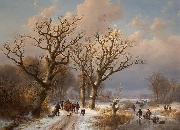 Eugene Verboeckhoven Winter Landscape with Horse oil on canvas